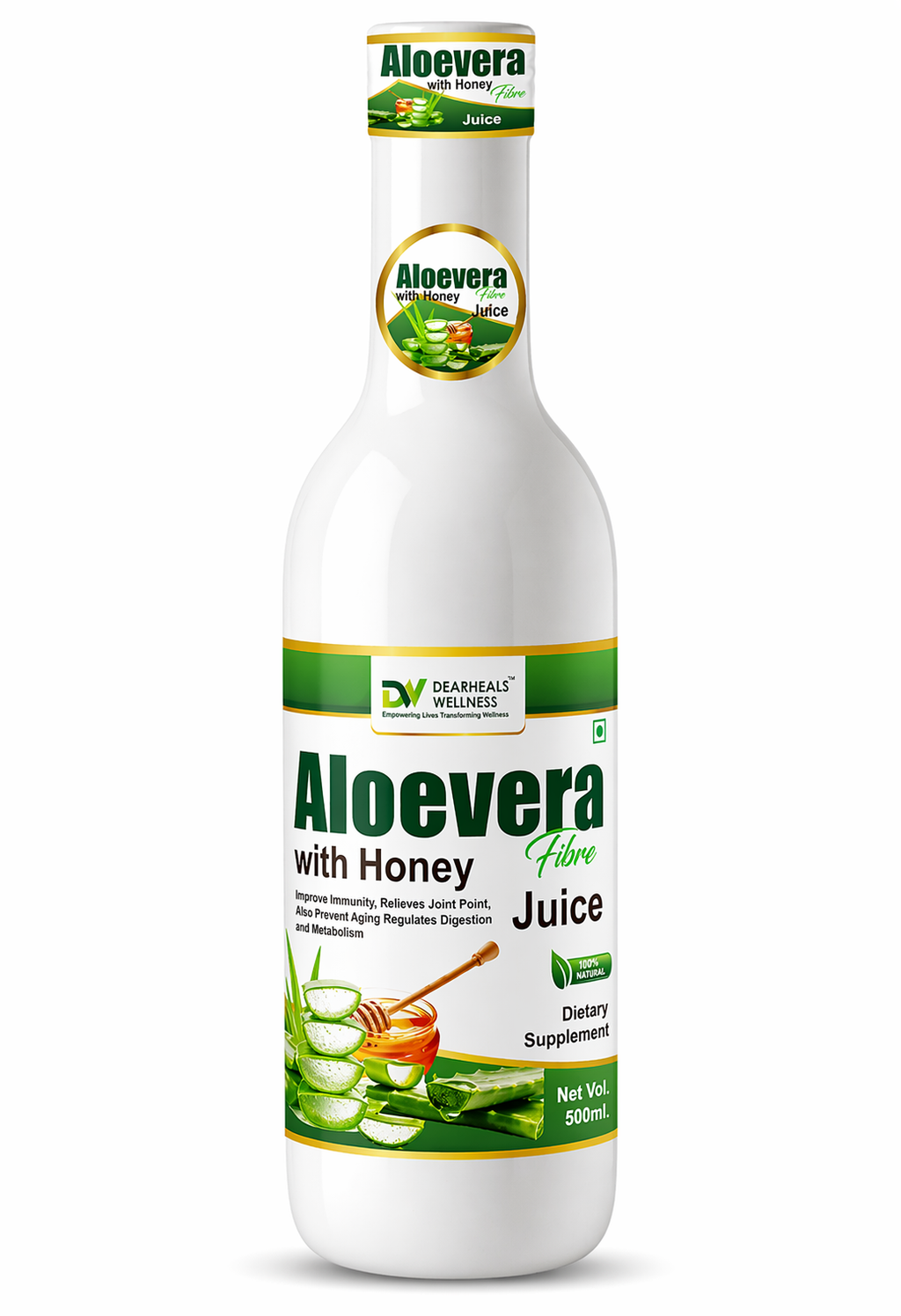 Aloe Vera Fiber with Honey Juice-500ml