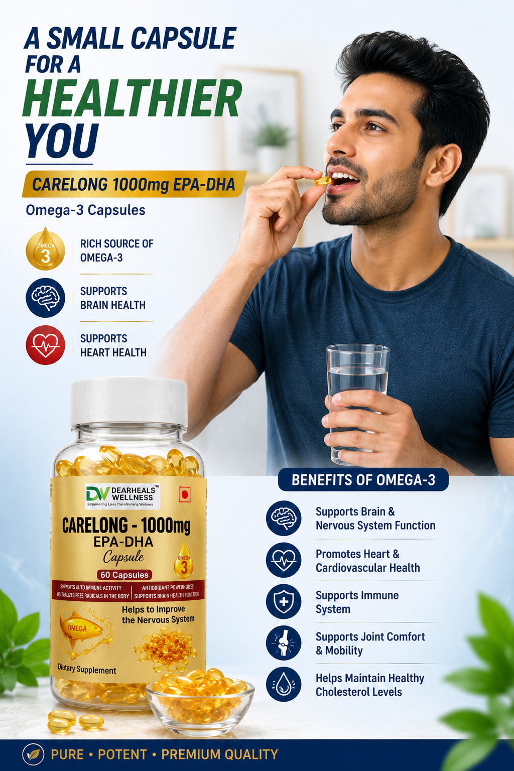 Carelong-1000(EPA-DHA) (60 Capsules)