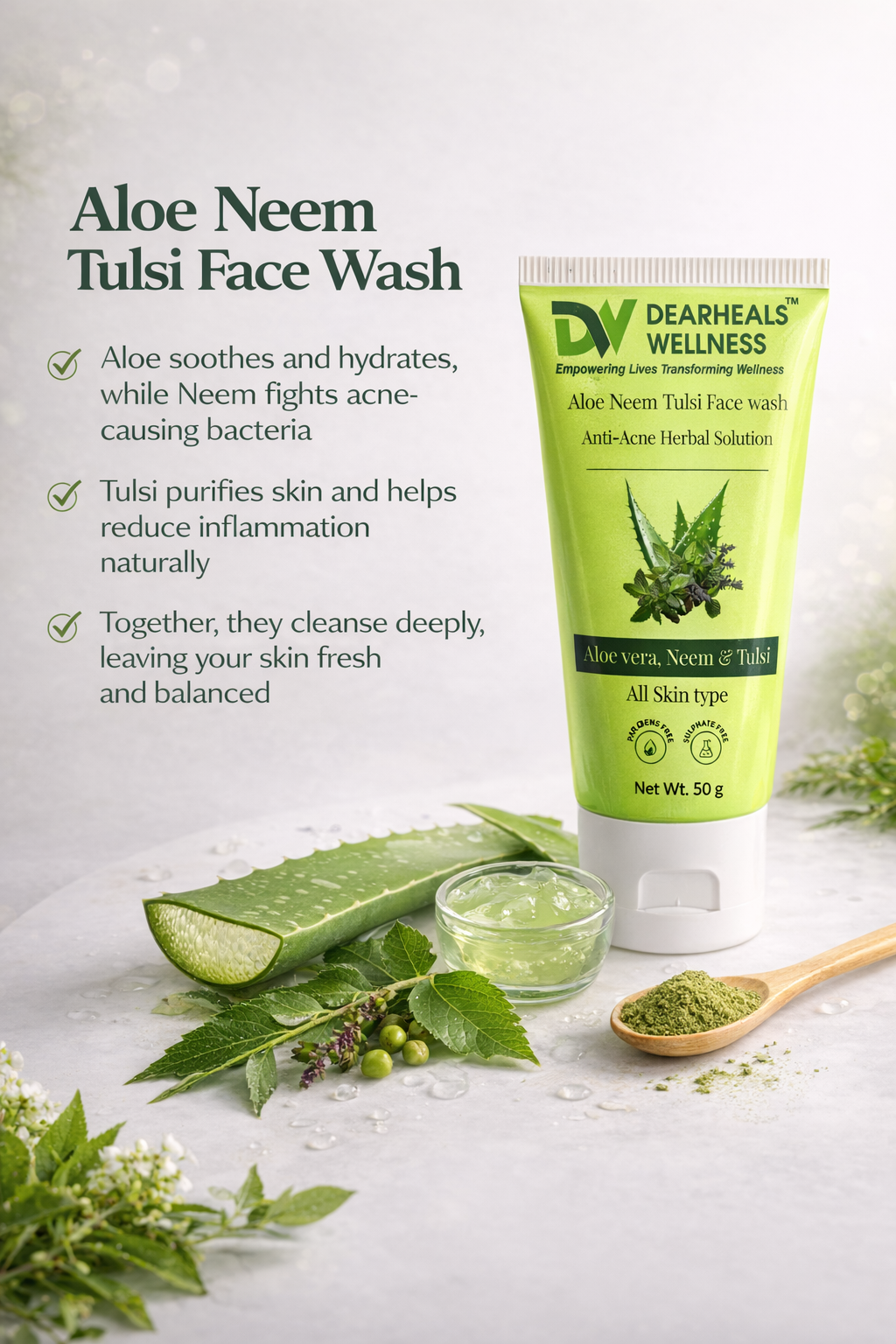 Aloe vera Neem Tulsi Face Wash